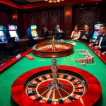 Rasakan sensasi datuk win di meja kasino mewah yang dipenuhi chip poker berwarna-warni dan roda roulette.