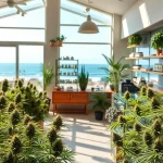 Besucher erkunden Weedmaps Lloret de Mar in einem einladenden Cannabis-Geschäft.