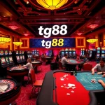 Players enjoying their time at the tg88 casino tables, immersed in a thrilling gambling atmosphere.